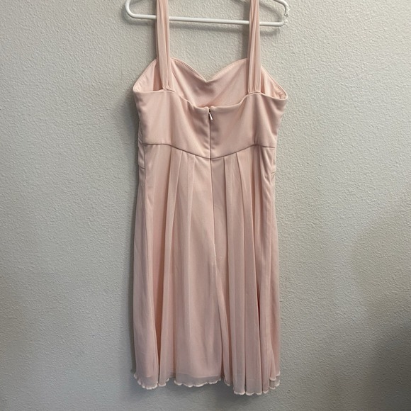 Junior Bridesmaid/‎ Flower Girl Dress Size 12 Petal Pink David's Bridal Chiffon - Picture 2 of 7